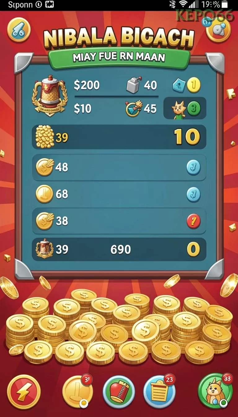 Cuplikan layar CUCUTOTO — menu navigasi